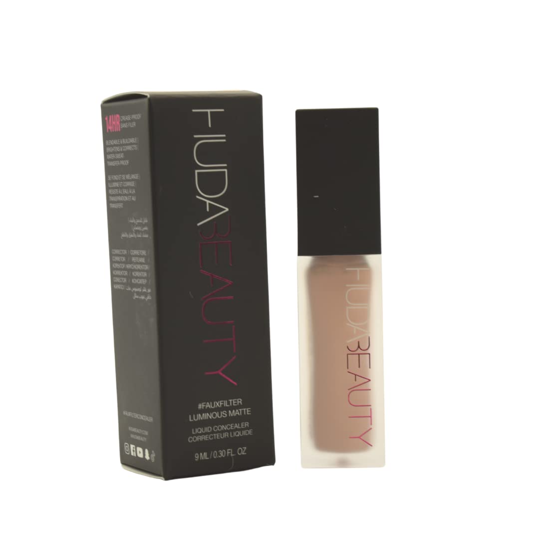 HUDA BEAUTY #FauxFilter Luminous Matte Buildable Coverage Crease Proof Concealer Yogurt Drops 1.5 Beige 1