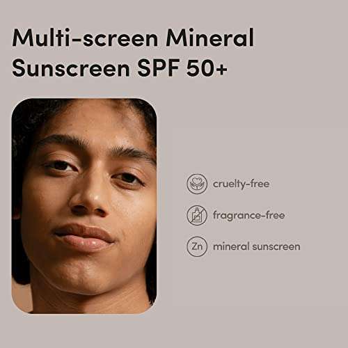 hims Multi-screen Mineral Sunscreen - Mineral Sunblock for Everyday Use - Moisturizing Sunscreen UV, UVB and Blue Light Blocking SPF 50+ 5