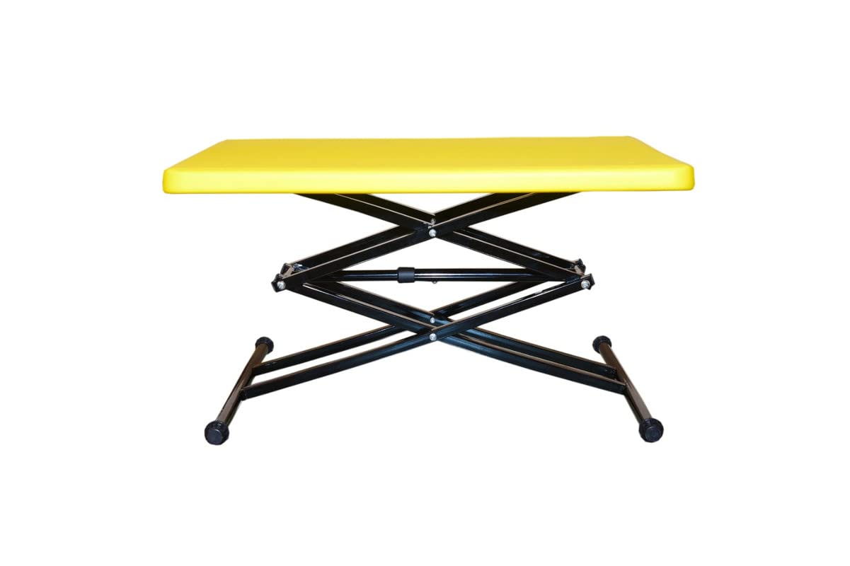 NR Industries Ceiling Hanger Multi Utility Purpose Scissors Tables Portable | Adjustable Scissors Table | Rectangular Folding Scissors Table | Multi-Purpose Plastic Scissors Table for Study Yellow 4