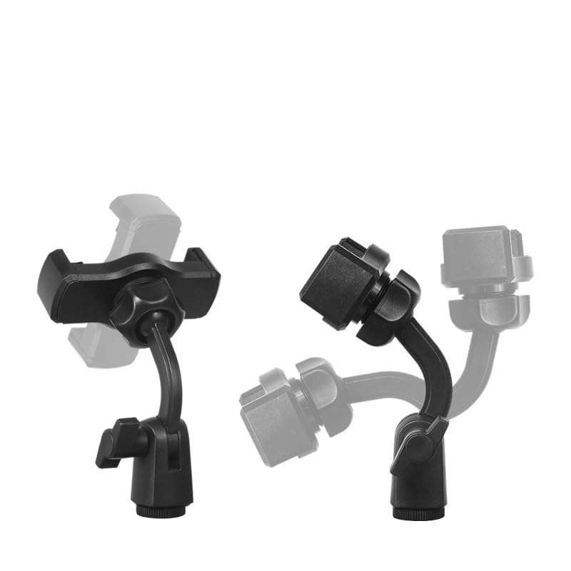 ThtRht 2 Pack Boom Arm Phone Holder Clip Adapter with 5/8 inch and 1/4'' Screw Socket Mount Phone Clamp Bracket for Phone Tripod Microphone Stand Selfie Stick Cell Phone Stand Chat Stand Mic Stand 5
