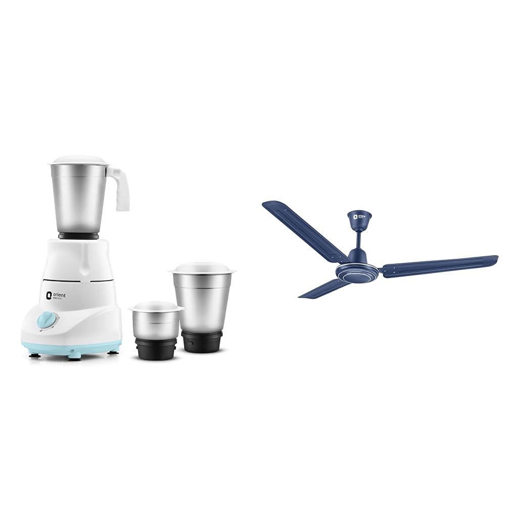 Orient Electric 500W mixer grinder | Kitchen Kraft 500 MGKK50B3 with 3 SS jars | Longer life balanc,Orient Electric Apex-FX Ceiling Fan | 1200mm BEE Star Rated Ceiling Fan | Strong and Powerful Ceili 1