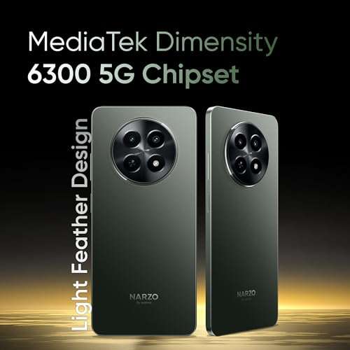 realme NARZO N65 5G (Deep Green 4GB RAM, 128GB Storage) India's 1st D6300 5G Chipset | Ultra Slim 190g Design | 120Hz Eye Comfort Display | 50MP AI Camera| Charger in The box 2