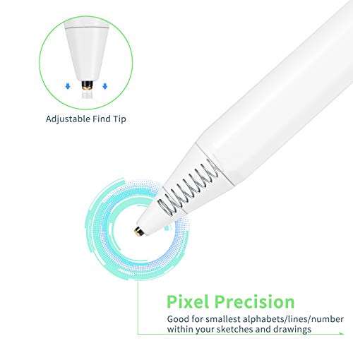 Electronic Stylus for iPad Pro 9.7" Pencil,Active Capacitive Pencil Compatible with Apple iPad Pro 9.7-inch Stylus Pens,Good on Drawing and NotesType-C Rechargeable Pen, White 5