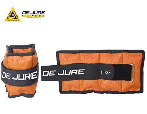 DE JURE FITNESS Ankle & Wrist Weight Set, Adjustable Strap, 1KG Pair (1Kg x 2 = 2kg) (E) Orange 5