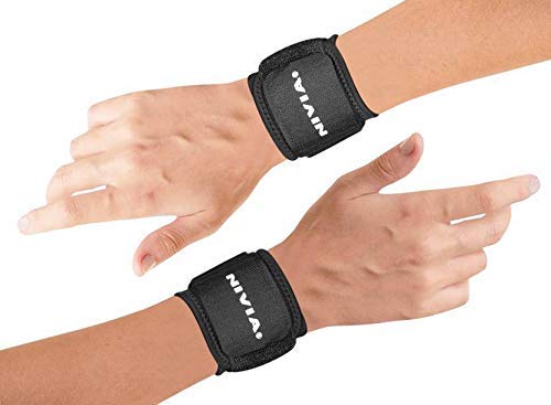 Nivia Neoprene Wrist Support, Pack Of 2 (Black) Adjustable Knee Support (Black) 3