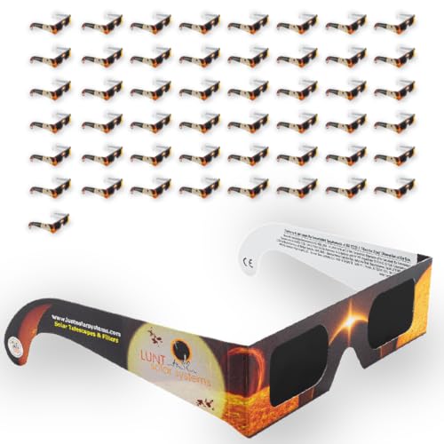 Lunt Solar Systems 50-Pack Premium Solar Eclipse Glasses ISO Certified Eclipse Glasses 2024 for Direct Sun Viewing -Approved 2024 Solar Eclipse Glasses 1