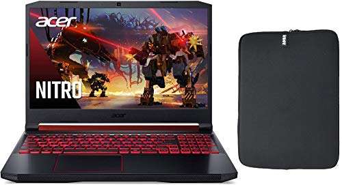 Acer Nitro 5 15.6 Inch FHD Full HD IPS Display Gaming Laptop with Sleeve, Intel Core i5-9300H, 8GB RAM, 256GB PCIe SSD Boot + 1TB HDD, NVIDIA GTX 1650, Backlit Keyboard, HDMI, Windows 10 1