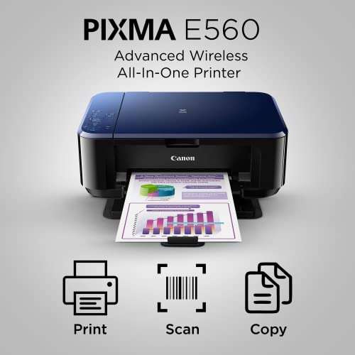 Canon PIXMA E560 All in One (Print, Scan, Copy) WiFi Ink Efficient Colour Printer with Auto Duplex Printing for Home 3