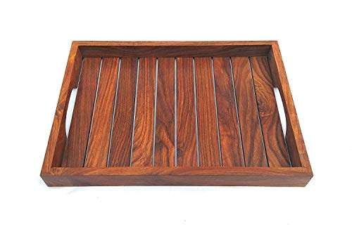 MFS craft world Indian Rosewood Sheesham Handmade and Handcrafted Wooden Serving Tray 1
