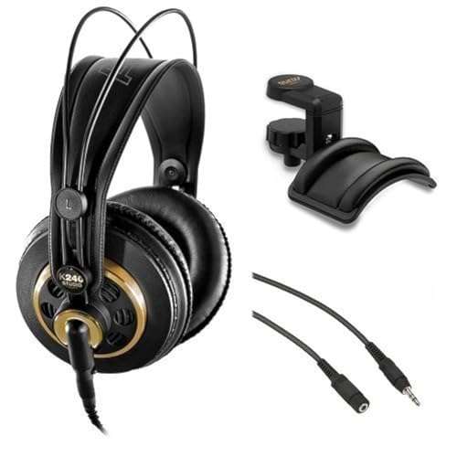 AKG K 240 Studio Professional Semi-Open Stereo Headphones with Auray Headphone Holder and 25' Extension Cable 1