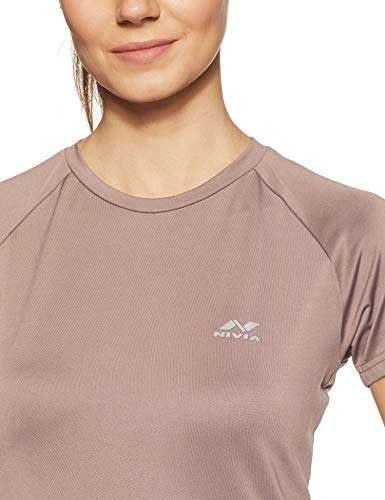 Nivia Female Hydra-4 Fitness T-Shirt (Rose Dust, S) 3