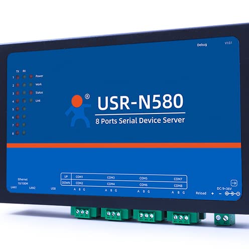 Lubeby Smart USR-N580 8 Channels MQTT Modbus Gateway RS485 Serial to TCP/IP Ethernet Device Server Converter 1