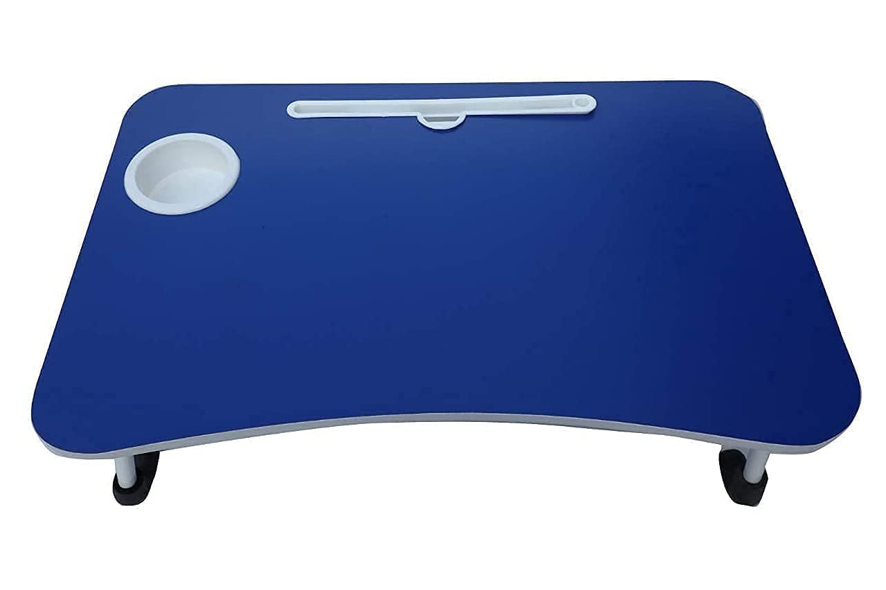 Techno Vibes Laptop Desk for Study and Reading with Foldable Non-Slip Legs Reading Table Tray, Laptop Stands, Laptop Desk,Foldable Study Laptop Table,Table (Blue) 3