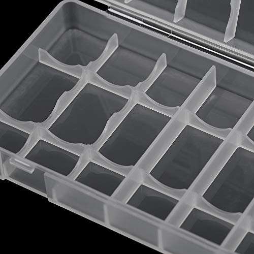 Honeytecs 1Pc Transparent AA Battery Storage Box Case Container Durable Plastic Battery Holder with Lid Holds 8 AA/AAA Batteries 6