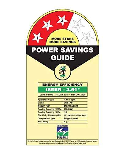Voltas 0.75 Ton 3 Star Dust Filter Split AC (Copper, 103DZX, White) 2