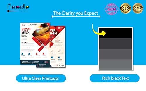 Needle High Yield Inkjet Cartridge Ink Refill Compatible for HP and Canon Cartridge Printers (3 x Black) 4