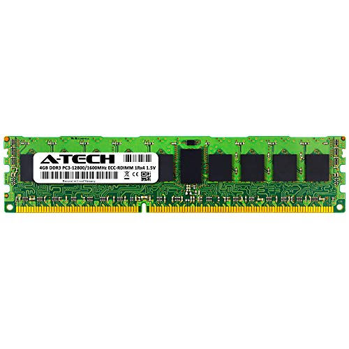 A-Tech 4GB RAM for Dell PowerEdge M420, M520, M620, M820 Servers | DDR3 1600MHz ECC-RDIMM PC3-12800 1Rx4 1.5V 240-Pin ECC Registered DIMM Server Memory Upgrade Module 2