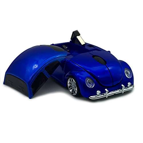 Sport Car Shaped Mouse,Wireless Mouse 2.4Ghz Optical Mouse Cute Mouse for Computer Laptop PC (Blue) 6