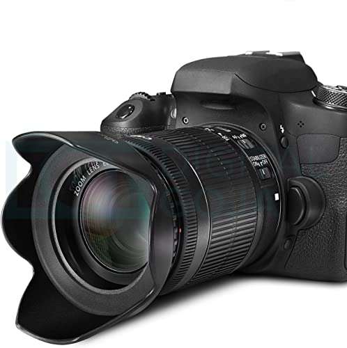 Hanumex® 58MM Reversible Flower Lens Hood for Canon EOS 700D 650D 600D 550D 500D 450D 400D 350D 300D 1100D 100D 60D 1150D 1200D 1300D 18-55MM Lens 55-250MM Lens Lens Hood 58 mm Black 4