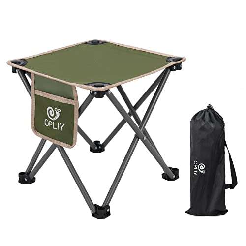 Opliy Camping Stool, Folding Samll Chair Portable Camp Stool for Camping Fishing Hiking Gardening and Beach, Camping Seat with Carry Bag (Green, L 13.5") 1