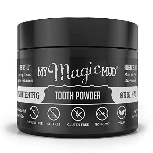 My Magic Mud - Whitening Tooth Powder, Polishing, Brightening, Charcoal, 1.06 oz. (150 uses (Original) 2