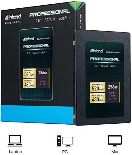 INLAND Professional 3 Pack 256GB SSD SATA III 6Gb/s 2.5" 7mm TLC 3D NAND Internal Solid State Drive (3x256GB) 6