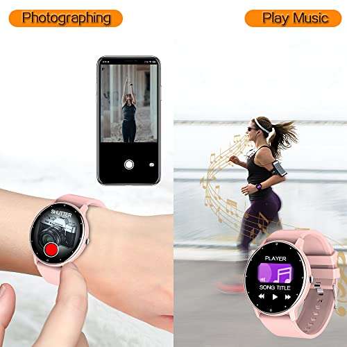 0.3inch Ultra Thin Smart Watch Fitness Tracker Pedometer with Heart Rate, Blood Pressure, Blood Oxygen and Sleep Monitoring Functions, Support Message Push Notification, Multiple OSD Languages 6