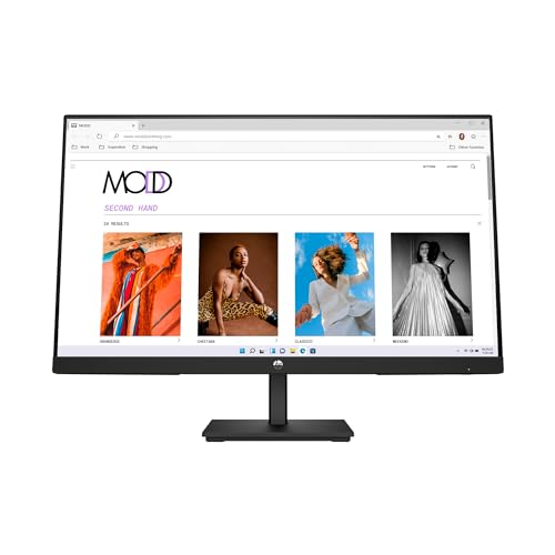 HP V24i G5 Computer PC Monitor 24 Inch Full HD IPS 60Hz 5ms 250 Nits Brightness AMD FreeSync Anti-Glare Low Blue Light HDMI DisplayPort Black 65P58AA 1