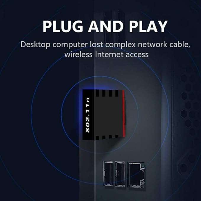 USB 2.0 WiFi Adapter 300Mbps | 802.11N Wireless Network Dongle for PC, Laptop & Desktop | High-Speed Plug & Play USB WiFi Receiver for Windows & macOS 4