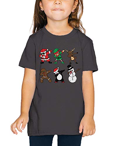 SpiritForged Apparel Dabbing Christmas Characters Toddler T-Shirt, Charcoal 3T 2