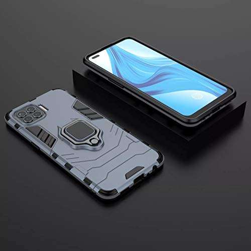 SPAZY CASE® Oppo F17 Pro 360 Degree Rotation Durable Dual Layer Slim Shockproof Armor Hybrid Kickstand Holder and Full-Body Protective Case Cover for Oppo F17 Pro 5
