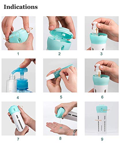 Mangukiya tac fab Travel Bottles Travel Liquid Lotion Container Dispenser 4-in-1 Portable Leak-Proof Rotatable Bottles for Shampoo Cosmetics Lotion Liquid Containers for Shampoo,Lotions,Skincare Etc. 3