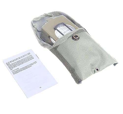 Portable Camping Compass Military Army Geology Lensatic Prismatic Compass Multi Functional Outdoor Camping Exploration Tool with Fluorescent Light Aluminum Alloy Compass with Lather Case Gifting Item 4