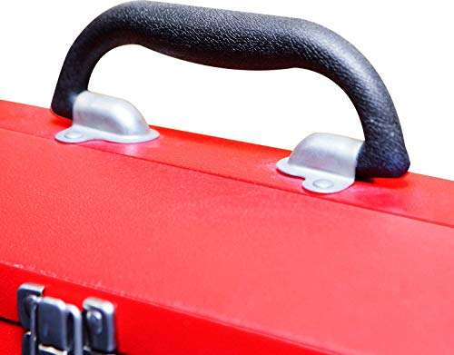 BIG RED TB101 Torin 19" Hip Roof Style Portable Steel Tool Box with Metal Latch Closure and Removable Storage Tray, Red, 19.1" x 6.1" x 6.5" 5
