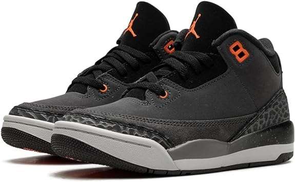 Little Kid's Jordan 3 Retro Fear 'Night Stadium/Total Orange' (DM0966 080) PS Pre School - Size 1.5y 3