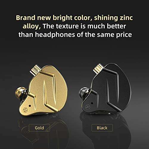 Earbuds Wired Headphone, KZ ZSN PRO X Dynamic Hybrid in Ear Monitor Noise Cancelling IEM HiFi Bass Clear Sound Earphone 3.5mm Jack with 2 Pin Detachable Cable for Sport Gaming Musicians (Gold) 6