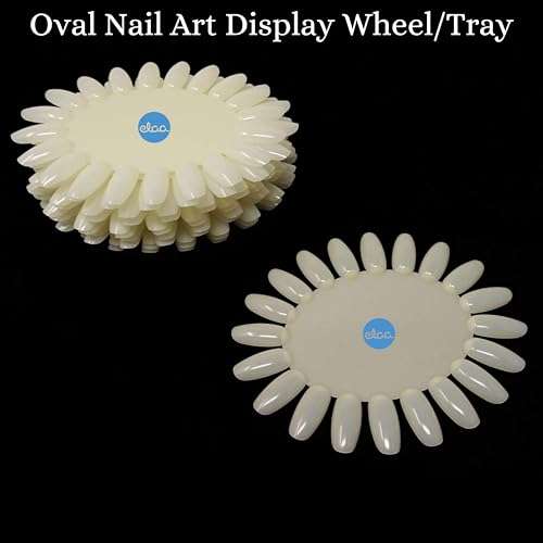 [Ear Lobe & Accessories] Oval Nail Art Display Wheel/Tray (20 Tips) | Design/Trainers/Marketing Practice Tool | Pack of 1 Pc 3