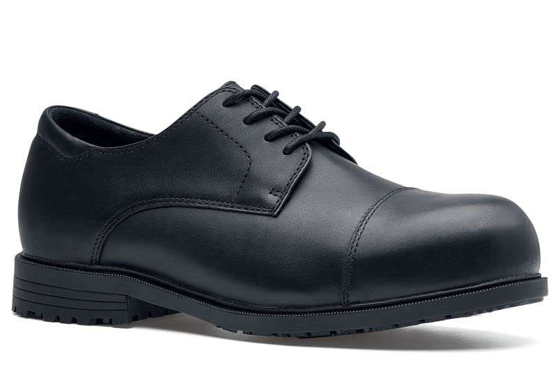 Shoes for Crews Senator, Men's Nano Composite Toe (NCT) Uniform Dress and Work Shoes, Slip Resistant, Water Resistant, Black, Size 8.5 4