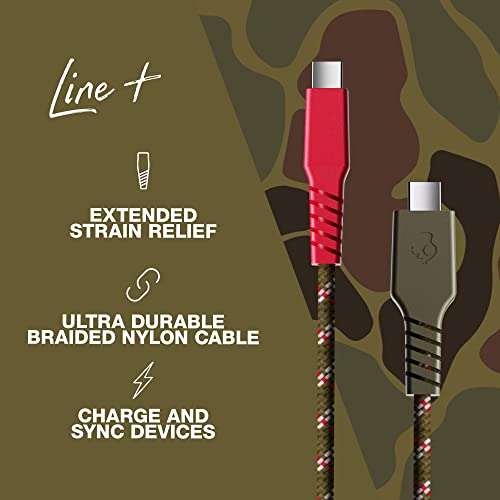 Skullcandy Line+ Braided USB C Charger Cable, 60W USB C to USB C with Fast Charging for iPad/mini/Pro/Air, MacBook Pro, Samsung Galaxy, Nintendo Switch and Laptops, 4ft - Standard Issue 3