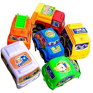 L B Plastic Sales Car Pull Back car Set Children Small Toy Kids' Lovely Toys Best for Birthday - Multicolour, Set of 6 5