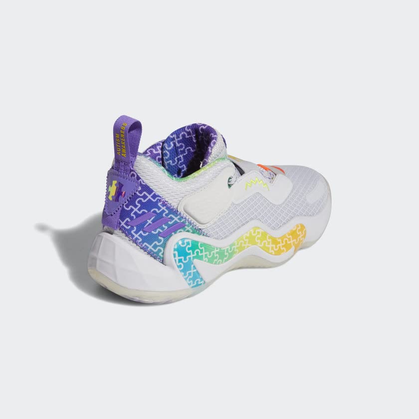 adidas D.O.N. Issue 3 Basketball Shoe, Clear Grey/Purple Rush/Semi Screaming Green, 5.5 US Unisex Big Kid 6