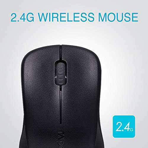 RAPOO 2.4G Wireless Mouse, USB Computer Mice with 1000 DPI Ergonomic Design, Office Home Mice, for Windows PC, Laptop, Desktop, Notebook, Black 2