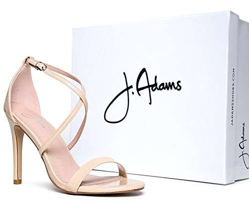 J. Adams Bellini Strappy High Heel Sandal, Nude Vegan Patent, 9 5