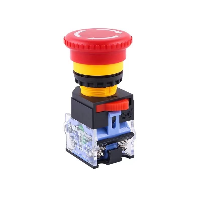 22mm Emergency Stop Button and Green Momentary Push Button Combo, Mushroom Head E-Stop Switch for Industrial Automation & Control Panels 2