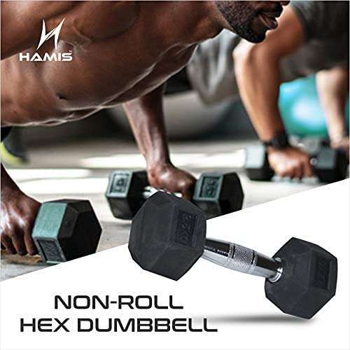 Hamis Dumbbells , Black Hex Dumbbell Set , 1 Pair of 10 Kg Dumbbells Set ( 10Kg x 2 =20Kg ) 4