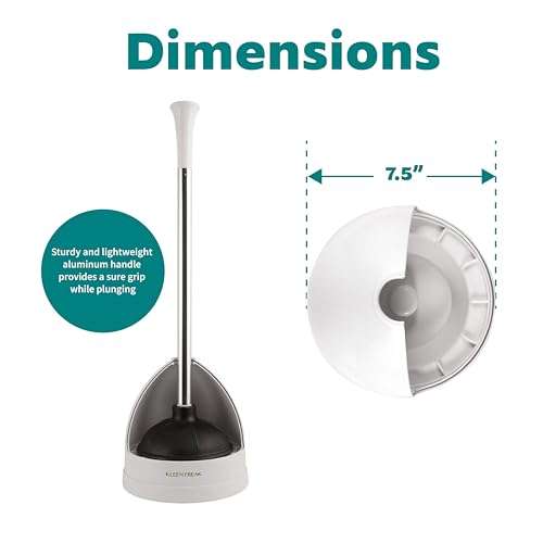 Kleen Freak 23-in. Heavy-duty Toilet Plunger with Twister Caddy 3019000, Versatile Bathroom Accessory Set and Apartment Must-have, Toilet and Plunger for Bathroom with Toilet Caddy 3