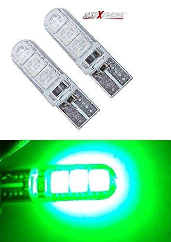 Allextreme EXT10G2 Universal T10 LED Parking Light 6 SMD Super Bright Interior Pilot License Plate Dome Indicator Lamp Bulb for Car Bike and Motorcycle (3W, Green, 2 PCS) 2