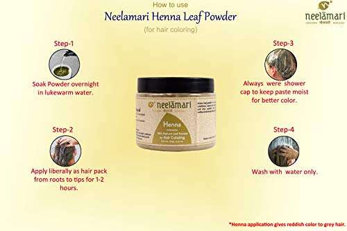 Neelamari Pure Henna leaves powder natural for black hair color (Henna Powder Pack of 1) 2