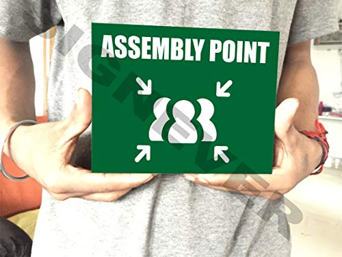 SIGN EVER Assembly Point Sign Board For School College Office Bank Shopping Mall Commercial Blue Sign Board L x H 22.00 Cm 16.00 Cm Pack Of 1 2