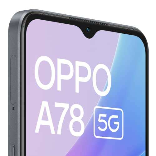 Oppo A78 5G (Glowing Black, 8GB RAM, 128 Storage) | 5000 mAh Battery with 33W SUPERVOOC Charger| 50MP AI Camera | 90Hz Refresh Rate | with No Cost EMI/Additional Exchange Offers 5